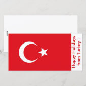 Prettige feestdagen Vlag van Turkije Feestdagenkaart (Voorkant / Achterkant)