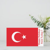 Prettige feestdagen Vlag van Turkije Feestdagenkaart (Staand voorkant)