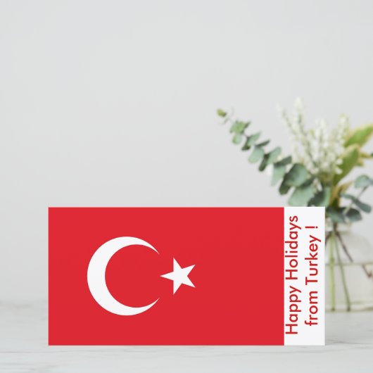 Prettige feestdagen Vlag van Turkije Feestdagenkaart (Staand voorkant)