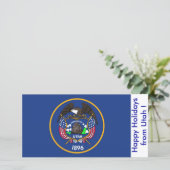 Prettige feestdagen Vlag van Utah Feestdagenkaart (Staand voorkant)