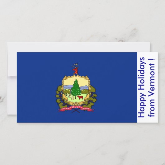 Prettige feestdagen Vlag van Vermont Feestdagenkaart (Voorkant)