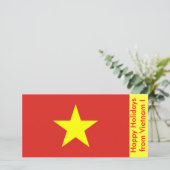 Prettige feestdagen Vlag van Vietnam Feestdagenkaart (Staand voorkant)