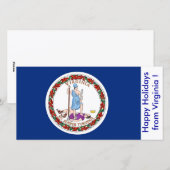 Prettige feestdagen Vlag van Virginia Feestdagenkaart (Voorkant / Achterkant)