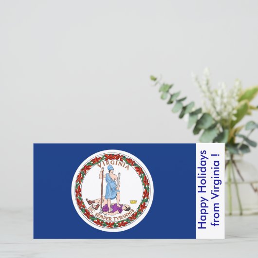 Prettige feestdagen Vlag van Virginia Feestdagenkaart (Staand voorkant)