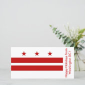 Prettige feestdagen Vlag van Washington DC Feestdagenkaart (Staand voorkant)