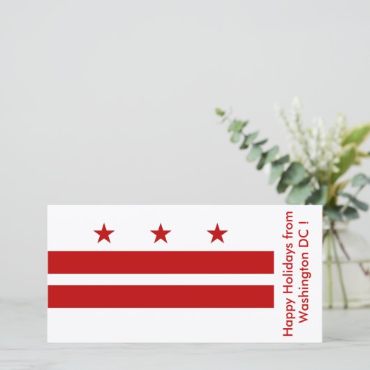 Prettige feestdagen Vlag van Washington DC Feestdagenkaart (Staand voorkant)