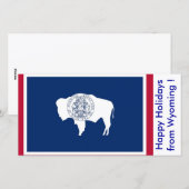 Prettige feestdagen Vlag van Wyoming, Feestdagenkaart (Voorkant / Achterkant)