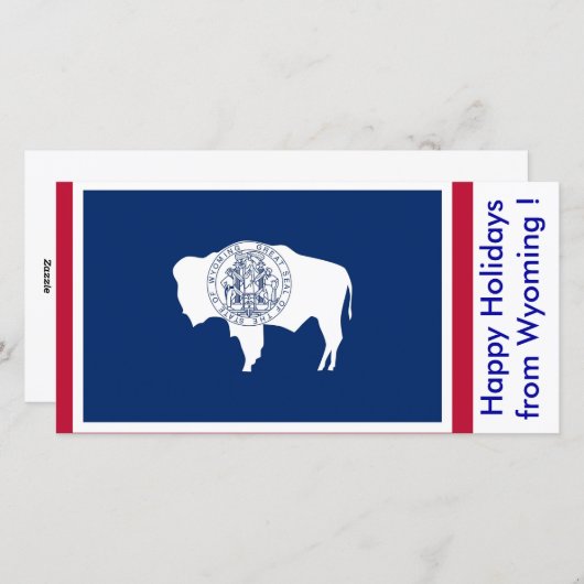 Prettige feestdagen Vlag van Wyoming, Feestdagenkaart (Voorkant / Achterkant)
