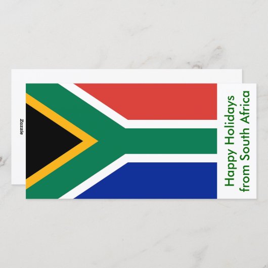 Prettige feestdagen Vlag van Zuid-Afrika, Feestdagenkaart (Voorkant / Achterkant)