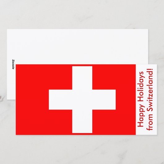 Prettige feestdagen Vlag van Zwitserland Feestdagenkaart (Voorkant / Achterkant)