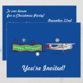 Prettige feestdagen Vliegtuig Kaart (Voorkant / Achterkant)