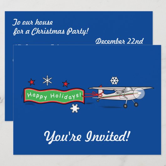 Prettige feestdagen Vliegtuig Kaart (Voorkant / Achterkant)