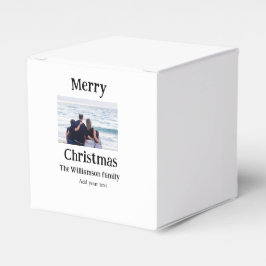 Prettige feestdagen · voeg familienaam foto toe ke bedankdoosjes