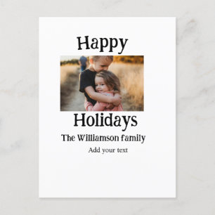 Prettige feestdagen · voeg familienaam foto toe ke briefkaart