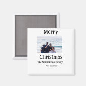 Prettige feestdagen · voeg familienaam foto toe ke magneet (Voorkant / Achterkant)