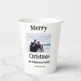 Prettige feestdagen · voeg familienaam foto toe ke papieren bekers