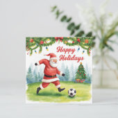 Prettige feestdagen Voetbal Feestdagenkaart (Staand voorkant)