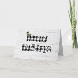 prettige feestdagen vogel kaart