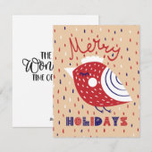 Prettige Feestdagen Vogel Kerstkaart (Voorkant / Achterkant)