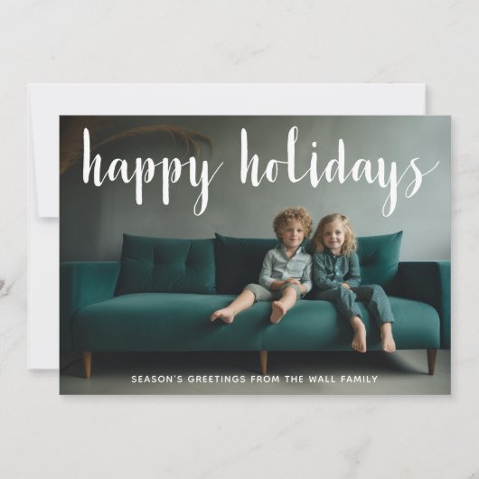 Prettige feestdagen Volledige Foto Eenvoudig Scrip Feestdagenkaart (Voorkant)