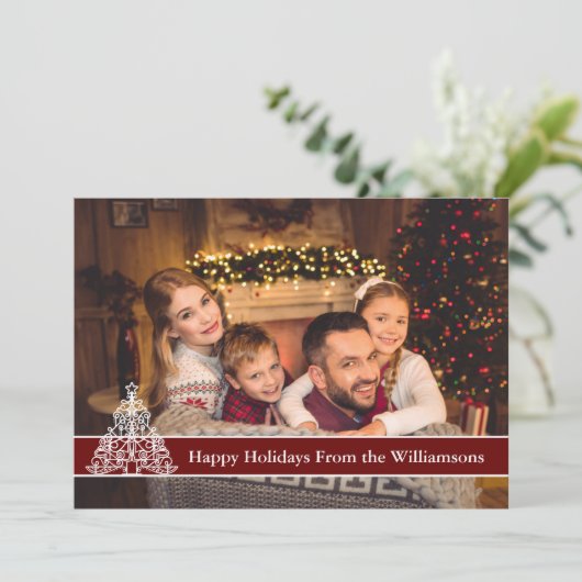 prettige feestdagen volledige kaart - witte omlijn (Staand voorkant)