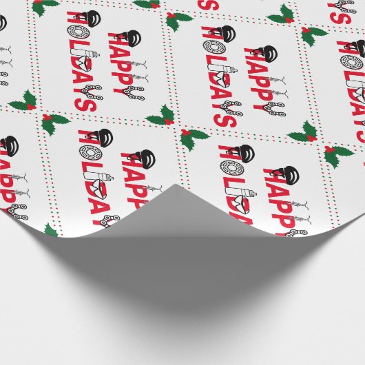 Prettige feestdagen Voor fietser Cadeaupapier (Hoek)