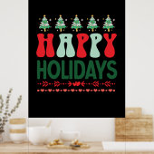 Prettige feestdagen voor kerstcadeau poster (Keuken)