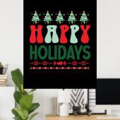 Prettige feestdagen voor kerstcadeau poster (Thuiskantoor)