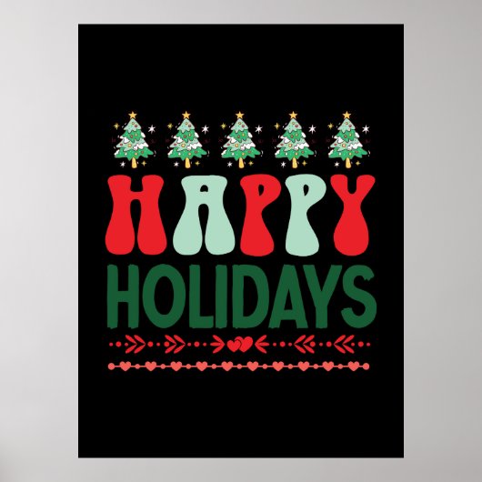 Prettige feestdagen voor kerstcadeau poster (Voorkant)