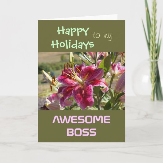 Prettige Feestdagen voor mijn AWESOME BAAS kaarten (Voorkant)