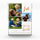 Prettige feestdagen Voor oma Love Gold Typografie Fotoblokken (Voorkant)