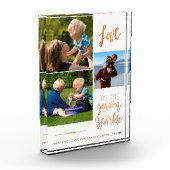 Prettige feestdagen Voor oma Love Gold Typografie Fotoblokken (Links)