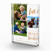 Prettige feestdagen Voor oma Love Gold Typografie Fotoblokken (Rechts)