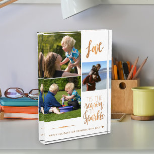 Prettige feestdagen Voor oma Love Gold Typografie Fotoblokken