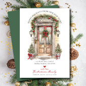 Prettige feestdagen Voordeur in beweging Aankondiging