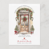 Prettige feestdagen Voordeur in beweging Aankondigingskaart (Voorkant)