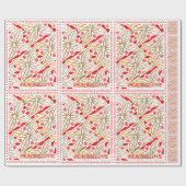 prettige feestdagen | Vrede en liefde | Poinsettia Cadeaupapier (Vlak)