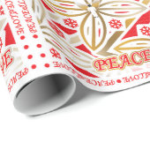 prettige feestdagen | Vrede en liefde | Poinsettia Cadeaupapier (Rol Hoek)