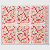 prettige feestdagen | Vrede en liefde | Poinsettia Cadeaupapier (Vlak)