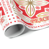 prettige feestdagen | Vrede en liefde | Poinsettia Cadeaupapier (Rol Hoek)