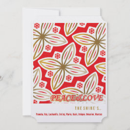 prettige feestdagen | Vrede en liefde | Poinsettia Feestdagenkaart