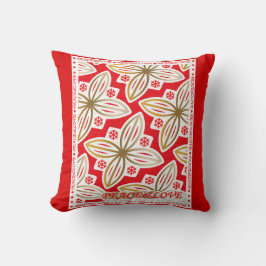 prettige feestdagen | Vrede en liefde | Poinsettia Kussen