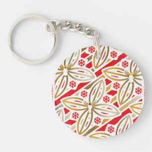prettige feestdagen   Vrede en liefde   Poinsettia Sleutelhanger