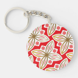 prettige feestdagen | Vrede en liefde | Poinsettia Sleutelhanger