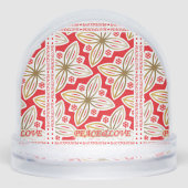 prettige feestdagen | Vrede en liefde | Poinsettia Sneeuwbol (Voorkant)