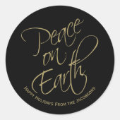 Prettige feestdagen Vrede op aarde Ronde Sticker (Voorkant)