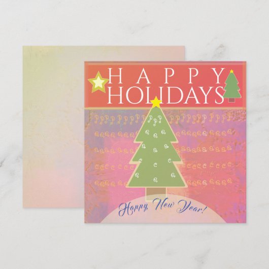 "Prettige feestdagen" Vrede, vrolijk nieuwjaar beg Bedankkaart (Voorkant / Achterkant)