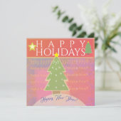 "Prettige feestdagen" Vrede, vrolijk nieuwjaar beg Bedankkaart (Staand voorkant)