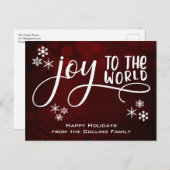 Prettige feestdagen Vreugde aan de Wereld Sneeuwvl (Voorkant / Achterkant)