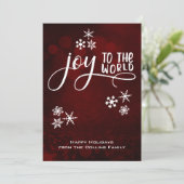 Prettige feestdagen Vreugde aan de Wereld Sneeuwvl Feestdagenkaart (Staand voorkant)